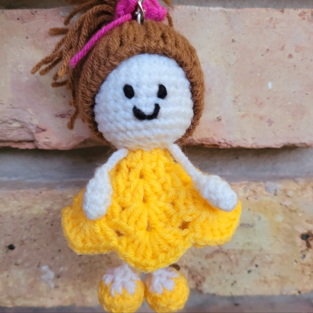 Kawaii Mini Doll Keychain Handmade | Crochet Keychain